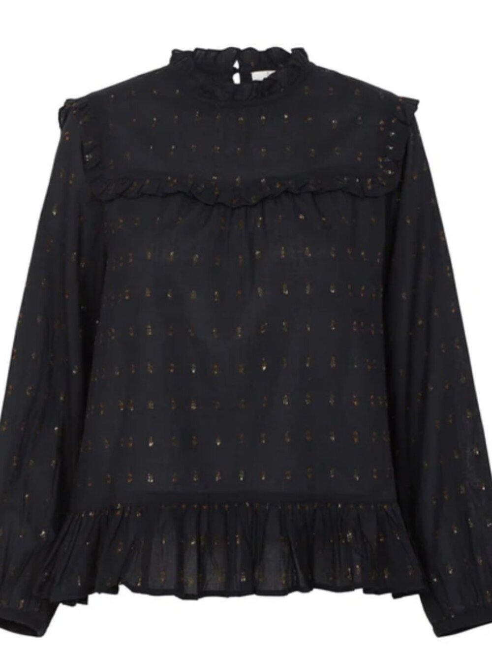 Joie Gianella Blouse Black/Gold Size S